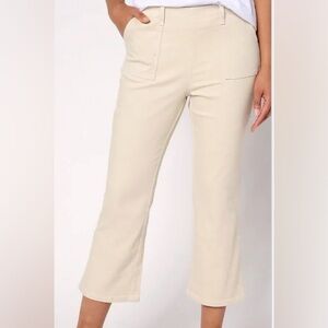 New Belle by Kim Gravel Primabelle Twill Sailor Crop Jeans Sandbar size 8